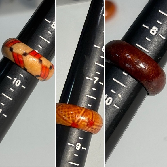 Set of Three Wooden Rings - Picture 2 of 2